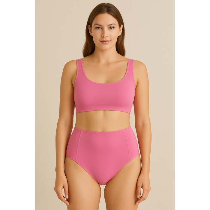 Brncy Pembe SculptFit Yüksek Bel & Toparlayıcı & Şekillendirici Bikini Altı
