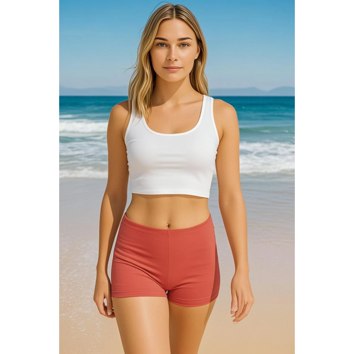 Brncy Gül Kurusu Kadın Toparlayıcı Şort Bikini Altı Deniz Şortu