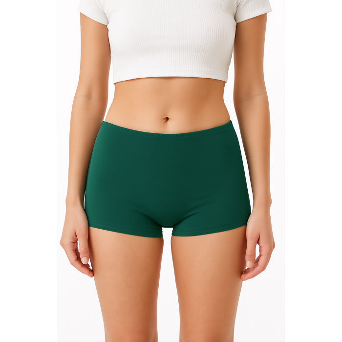 Brncy Yeşil Kadın Toparlayıcı Şort Bikini Altı Deniz Şortu
