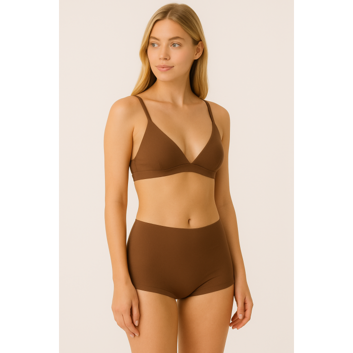 Brncy Kahve Kadın Toparlayıcı Şort Bikini Altı Deniz Şortu