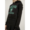 Chıcago Baskılı Şardonlu Crop Bayan Sweat Siyah