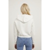 Baskılı Şardonlu  Crop Bayan Sweat Ekru