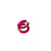 Kadın Çelik Pembe Mineli Halka Küpe Altın Renk