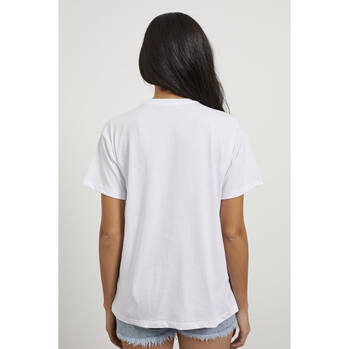 Kadın Sportsman Baskılı T-Shirt Beyaz