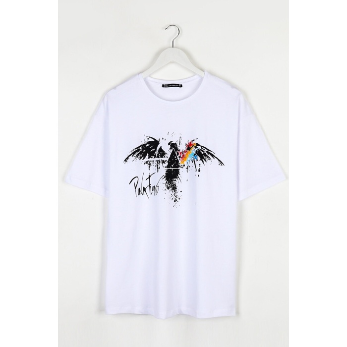 Pink Floyd Baskılı  Unisex T-Shirt Beyaz