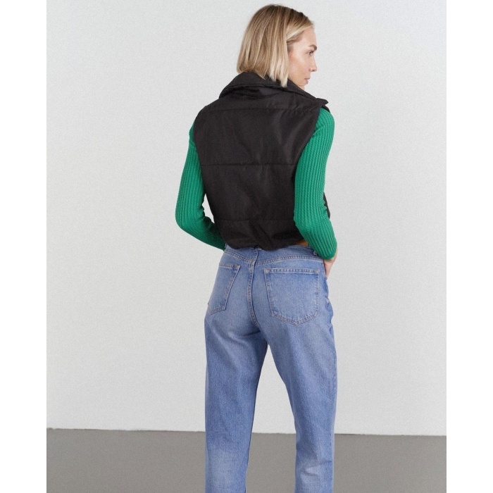 Crop Bel Bağlamalı Anorak Yelek