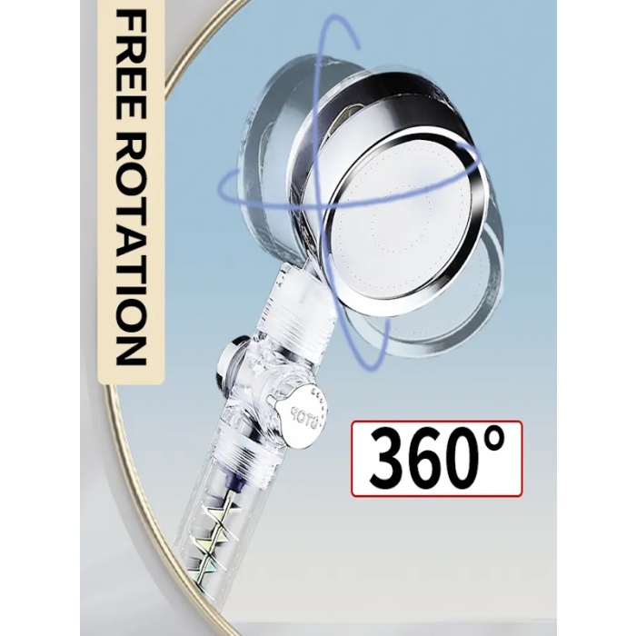Yüksek Basınçlı Turbo Rainbow Spiral Pervaneli Duş Başlığı El Duşu - 408SP