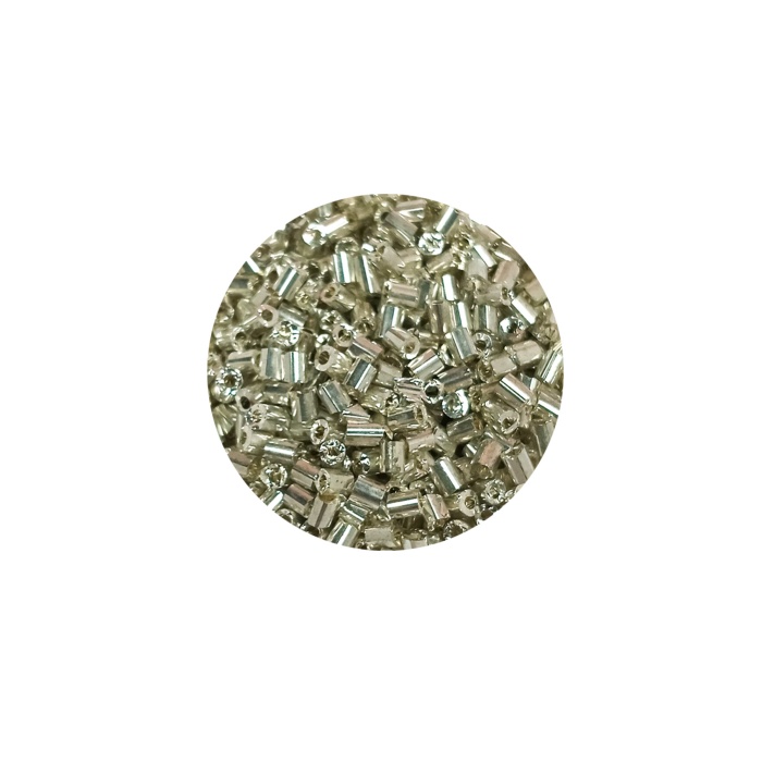Kesme Cam Boncuk 2mm - 20 Gram - Parlak Gümüş -BNC328