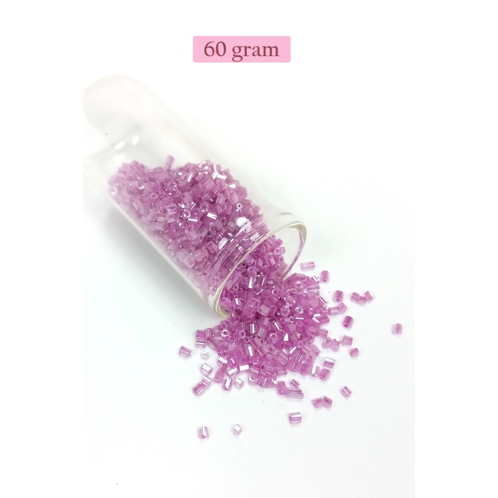 Kesme Cam Boncuk 2mm - 60 Gram - Şeffaf Eflatun - BNC359
