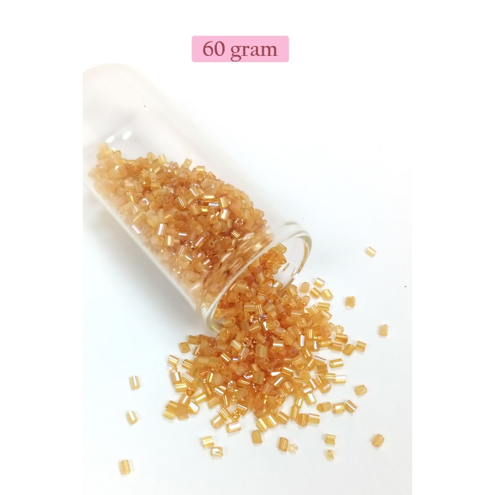 Kesme Cam Boncuk 2mm - 60 Gram - Şeffaf Altın - BNC366