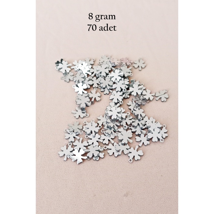 Oya Abiye Bileklik Kolye Pleksi Metalik Plastik Pul Gümüş Renk 8 gram 70 adet - BNC502