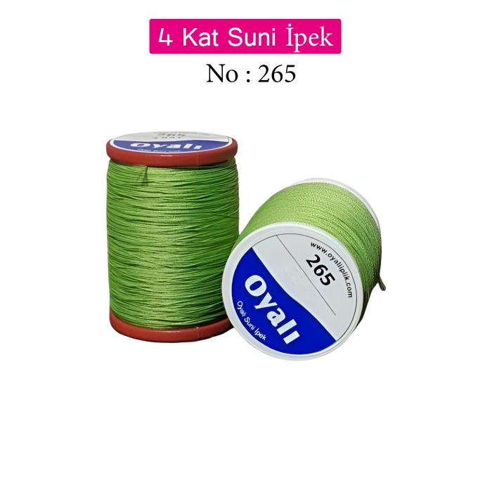 Oyalı 4 Kat Suni İpek İplik İğne Oyası Boncuk İpi Tığ Oyası No:265