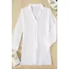 Şifon Gömlek Plaj Elbisesi Pareo Kimono Kaftan Beyaz