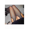 File Taşlı Jartiyer Görünümlü Fantazi Seksi Külotlu Çorap Siyah