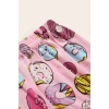 Kısa Kollu Alt Uzun Donut Baskılı Pijama Takımı Çok Renkli
