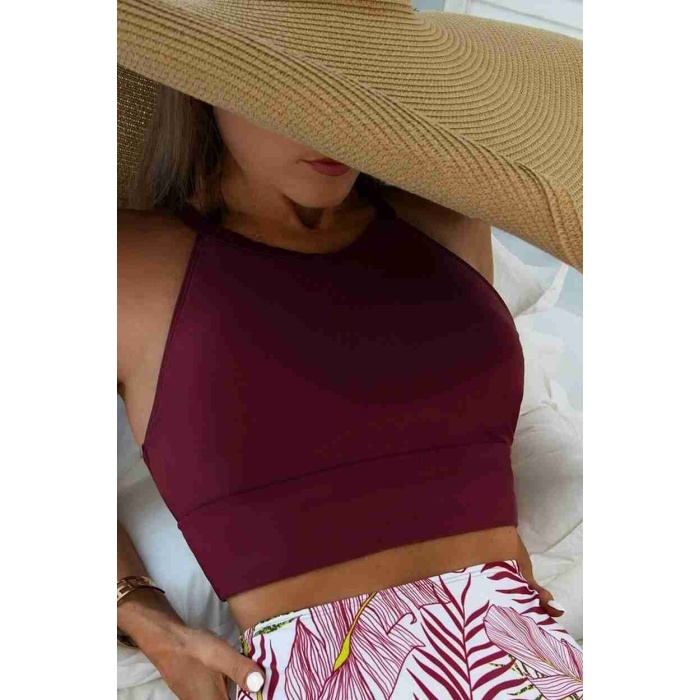 Tankini Bikini Üstü Bordo