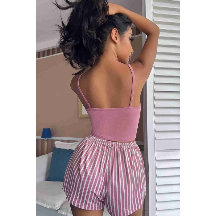 Askılı Sleep Basklı Sortlu Pijama Takımı Çok Renkli