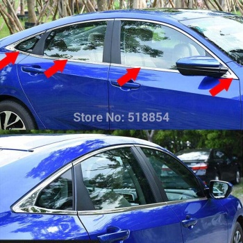 Honda Civic Fc5 Krom Komple Cam Çıtası 8 PARÇA Set İTHAL
