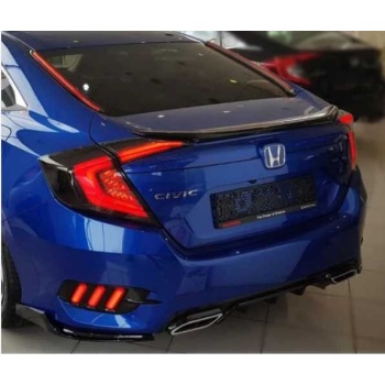 Honda civic fc5 arka tampon difüzörü çift çıkış standart parlak