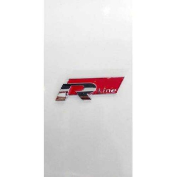 R-Line Amblem Metal Logo Dekoratif Paslanmaz Bagaj Logosu Kırmızı