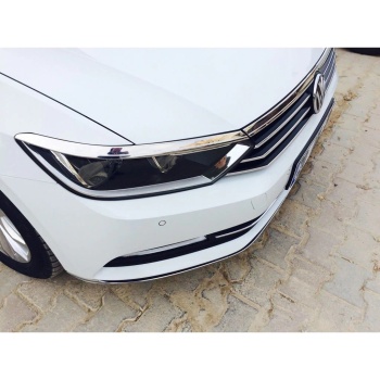 Vw Passat B8 Paslanmaz Çelik Far Kaşı Krom Far Kaşı 3 Parça İTHAL