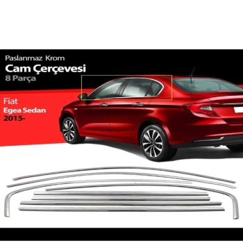 Fiat Egea Krom Cam Çerçevesi Sedan 8 Parça