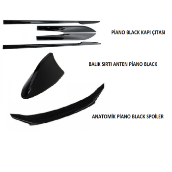 Honda FC5 Piano Black Çıta Anten Spoiler Seti İTHAL