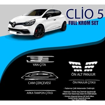 Renault Clio 5 Krom Aksesuar Seti 2020+ (25 PARÇA) A Kalite