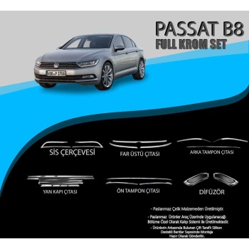 Vw Passat B8 Full Krom Aksesuar Seti ( 21 Parça ) AA kalite