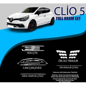 Renault Clio 5 Krom Aksesuar Seti 2020+ (25 PARÇA) A Kalite