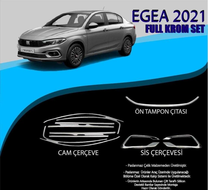 Fiat Egea 2021 Full Krom Set ( 13 Parça ) AA kalite