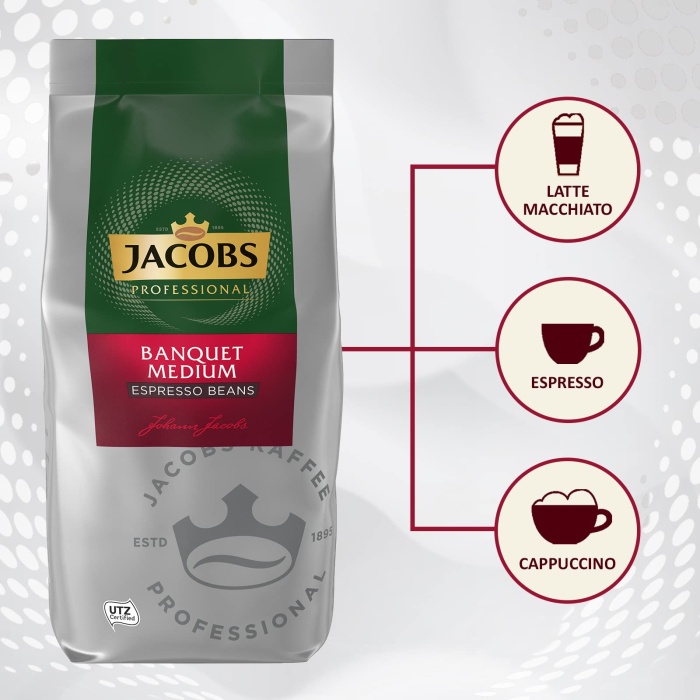 Jacobs Banquet Medium Espresso Beans Çekirdek Kahve 1 KG