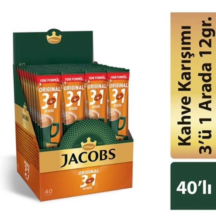Jacobs 3ü 1 Arada Çözünebilir Kahve 40lı Paket