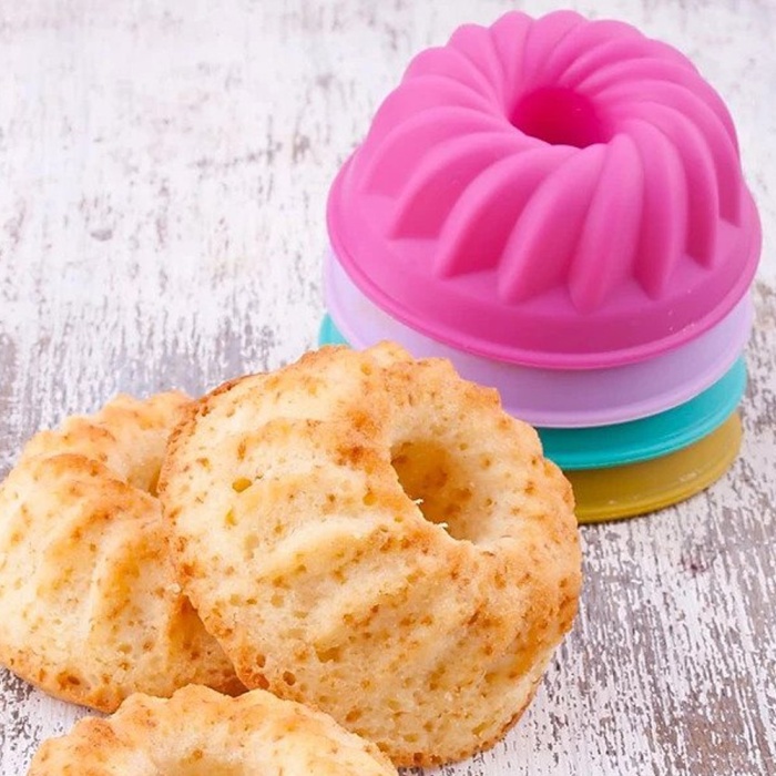 Silikon Muffin Delikli Kek Kalıbı 6lı, Renkli Cup Kek Kalıbı