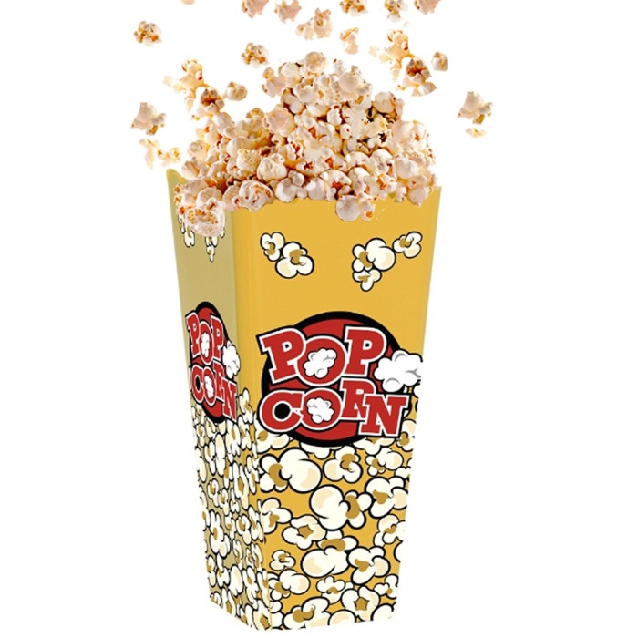 Patlamış Mısır Kutusu Sarı,mavi Pop Corn Servis Kutusu