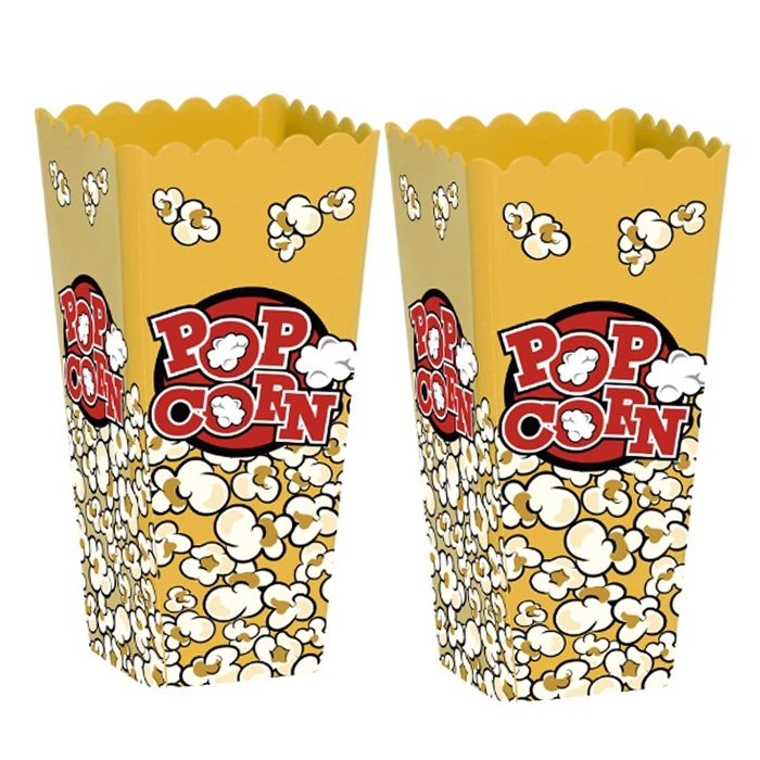 Patlamış Mısır Kutusu Sarı,mavi Pop Corn Servis Kutusu
