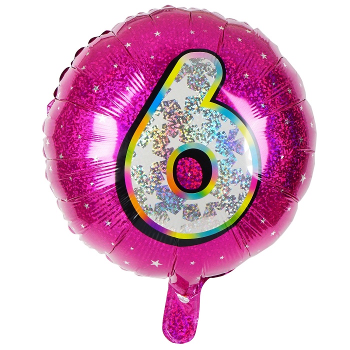 6 Yaş Parti Balonu, Yıldızlı Balon, Parti Süsü Rakam Balon
