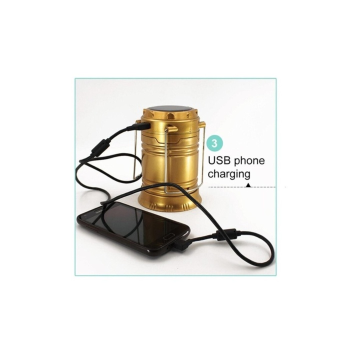 Sudex (XF-5800T) Güneş Enerjili USB Şarjlı Kamp Lambası, Çadır Feneri 6+1 LED