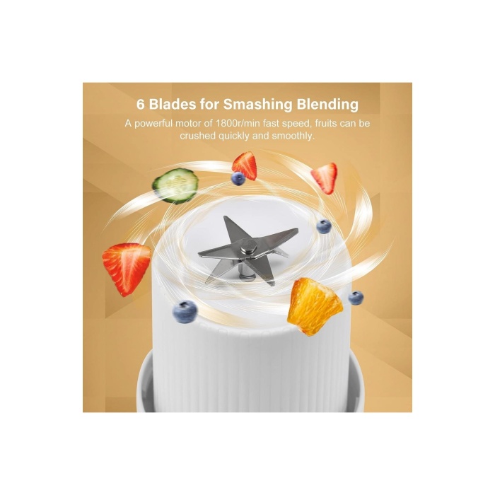 Taşınabilir 350 ML Blender, Smoothie Blender, Şarjlı Mini Meyve Karıştırıcı, Milkshake İşlevli Blender