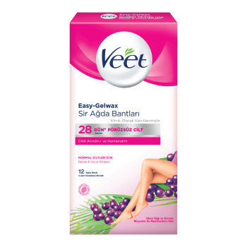 Veet Easy-Gelwax Sir Ağda Bantları Normal Ciltler İçin 12 adet