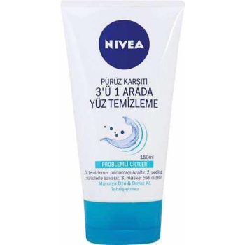 Nivea Pürüz Karşıtı 3ü 1 Arada Yüz Temizleme Problemli Ciltler için 150 Ml