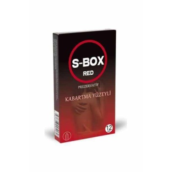 S-Box Red Kabartma Yüzeyli Prezervatif 12 Adet