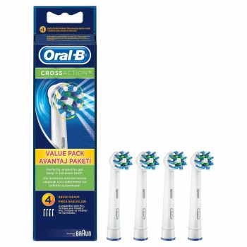 Oral-B Cross Action 4lü Yedek Fırça Başlığı