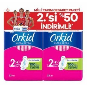 Orkid Ultra Extra Uzun Cesaret Paketi 44lü Ped