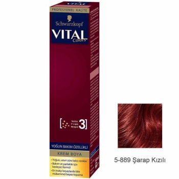 Vital Colors Krem Saç Boyası 5.889 Şarap Kızılı  - 60 ml