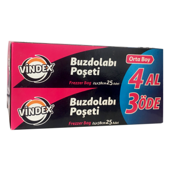 Vindex Buzdolabı Poşeti Orta Boy 20 Adet 4 Al 3 Öde!