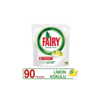 Fairy Hepsi Bir Arada Bulaşık Makinesi Deterjanı Kapsülü 90 Yıkama Limon Kokulu