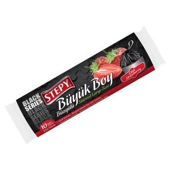 STEPY Black Seri Büzgülü Büyük Boy Çöp Torbası (Çilek)