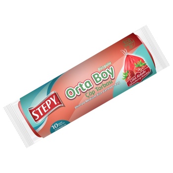 STEPY Büzgülü Orta Boy Çöp Torbası (Çilek)