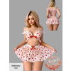 SECERTLACE çilek desenli mini boy Fantezi elbise